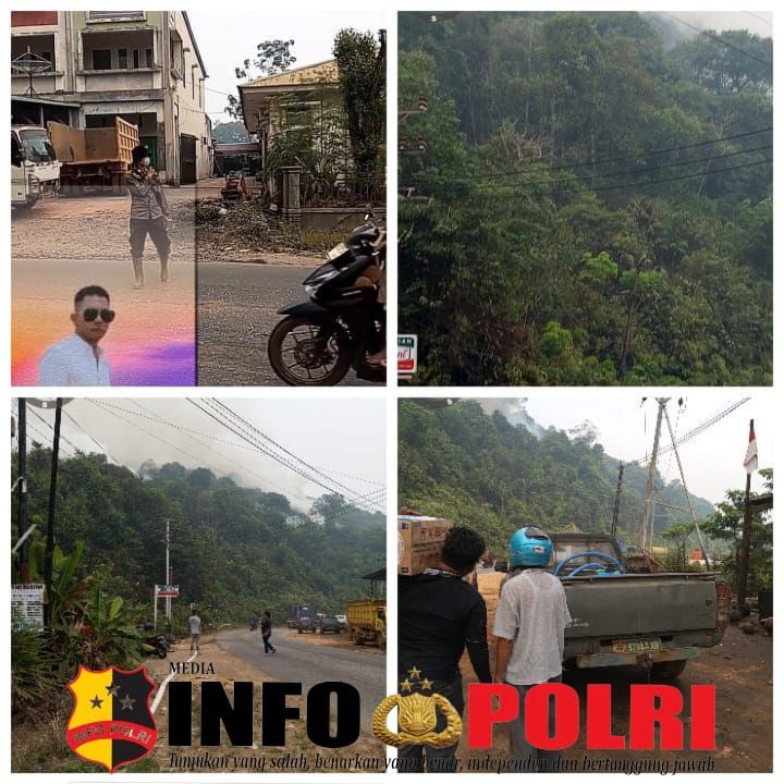 KARHUTLA KEMBALI MENGAMUK DI JALAN TRANS KALIMANTAN TAYAN HILIR, SINERGI TNI–POLRI–WARGA PADAMKAN API, POLSEK AMANKAN ARUS LALU LINTAS